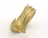 Eagle Feather Adjustable Ring Raw brass (20mm 10.5US inner size) Oz3218