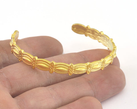 Cuff Bracelet Matte Gold Plated Brass  (55mm inner size - Adjustable ) OZ3166