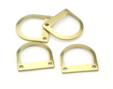 Dshape semi circle 15x15x0.8mm raw brass findings scs oz33316-66