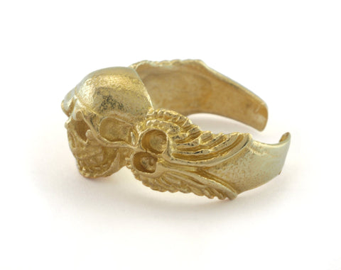 Skull Ring Adjustable Ring Raw brass (17mm 7US inner size) Oz3327 ring26