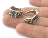Weave Adjustable Ring Raw brass (17mm 7US inner size) OZ3437
