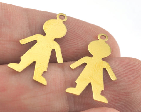 Little Boy Charms pendant Raw Brass 24mm 0.5mm thickness Findings  OZ3388-53