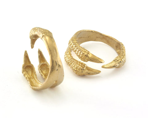 Claw ring adjustable raw brass (18mm 8US inner size) OZ2635
