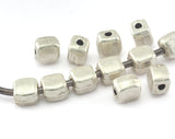 Silver plated Square Cube Alloy spacer beads 8x6mm (hole 2mm) Findings bab2 3453-175