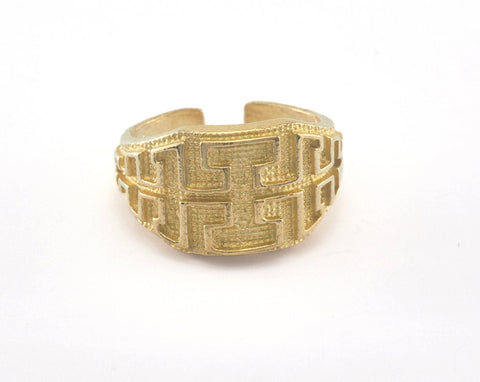 Textured Adjustable Ring Raw Brass (20mm 10US inner size) OZ2131