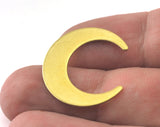 Crescent Moon 25mm Raw Brass Charms Findings Stampings OZ3459-170