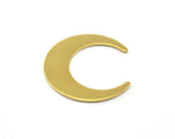 Crescent Moon 25mm Raw Brass Charms Findings Stampings OZ3459-170