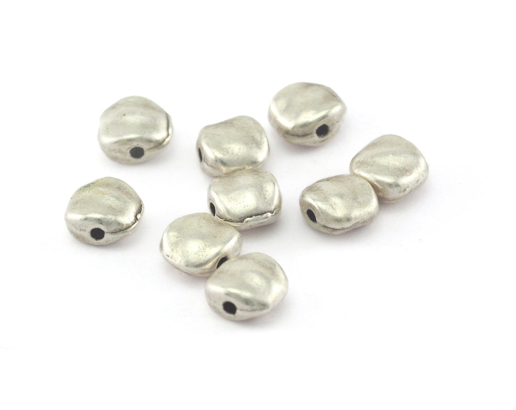Silver plated Organic shaped Alloy spacer beads 6x3.5mm (hole 1mm) Findings bab1 3449-53