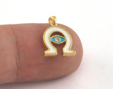 Horseshoe Enamel Charms Gold Plated Brass 13x10mm findings OZ3474