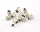 Silver plated Cylinder shaped Alloy spacer beads 6.5x5mm (hole 2mm) Findings bab2 3449-55
