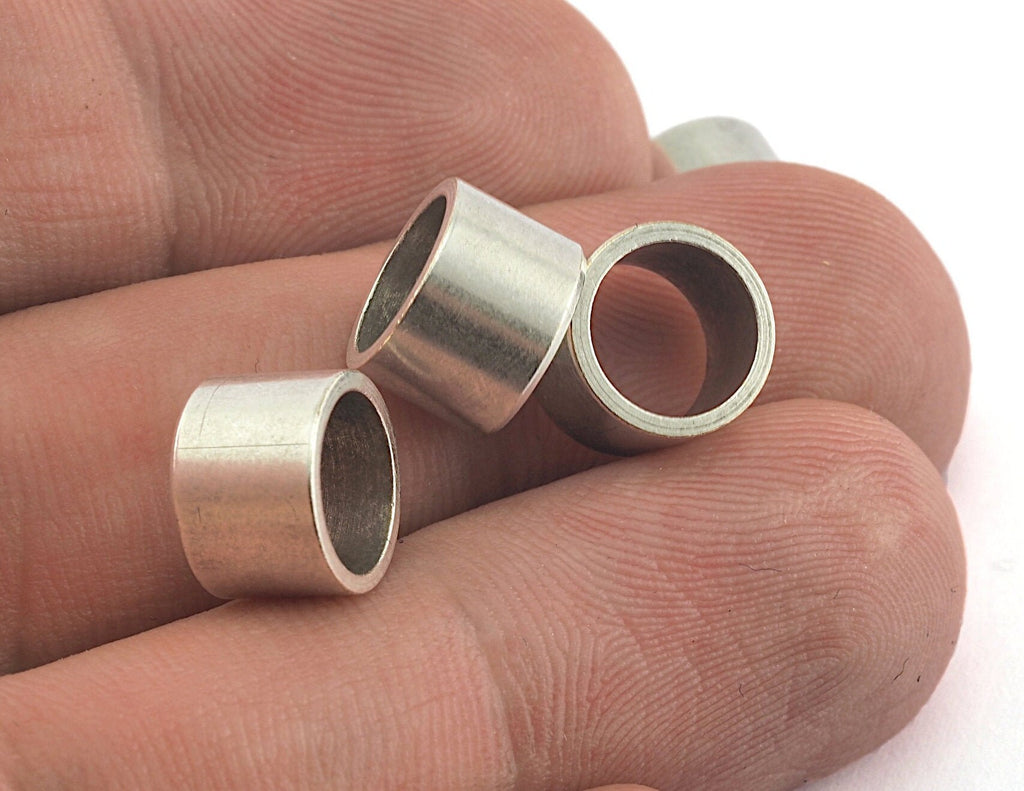 Cylinder Ring Tube Antique Silver Plated Brass Closed ring 10x7mm bab8 OZ3115