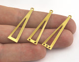 Triangle raw brass 40x9mm (0.8mm thickness) (Choose Hole) charms  findings OZ-100