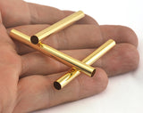 Gold plated brass round tube 5x50mm (4.5mm hole) N178-120