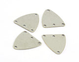 Triangle Tag Antique Silver Plated brass 16x18mm 4 hole connector charms ,findings OZ3476 RM2-80