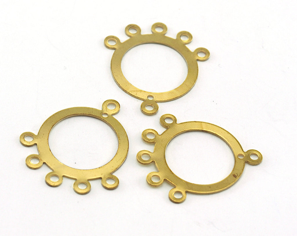 Raw brass findings 23x21mm raw brass Circle 7 hole raw brass connector raw brass charms ,raw brass findings earring 3511R-54