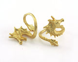 Dragon Ring Adjustable Ring Gold plated brass (17.5mm 7US inner size) OZ3249