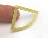 Brushed Triangle textured raw brass 27x39mm two hole charms , findings earring OZ3518-175
