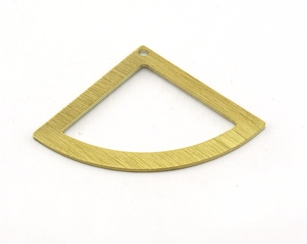 Brushed Triangle textured raw brass 27x39mm one hole charms , findings earring OZ3517-175