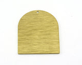 Brushed Semi Circle Rectangle 1 Hole Charms Raw Brass 35x28mm 0.8mm thickness Findings  OZ3540-570