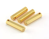 Hexagon Gold Plated Brass Bar Stamping 6x25mm 1 hole rod sbl625 OZ3506-630