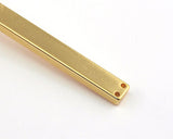 Rectangle rod Huge Gold Plated brass bar connector square stamping bar 3x6x200mm 4 hole (1.5mm 15 gauge hole ) sbl-R22W