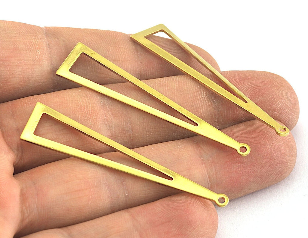 Long Triangle raw brass 50x11mm (0.8mm thickness) 1 hole charms  findings OZ3578-135