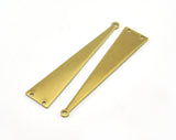 Long Triangle raw brass 50x11mm (0.8mm thickness) 3 hole charms  findings OZ3582-220