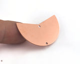 Geometric (Semi Circle) Charms Tag Raw Copper 38mm 0.8mm 2 hole Findings OZ2580-450