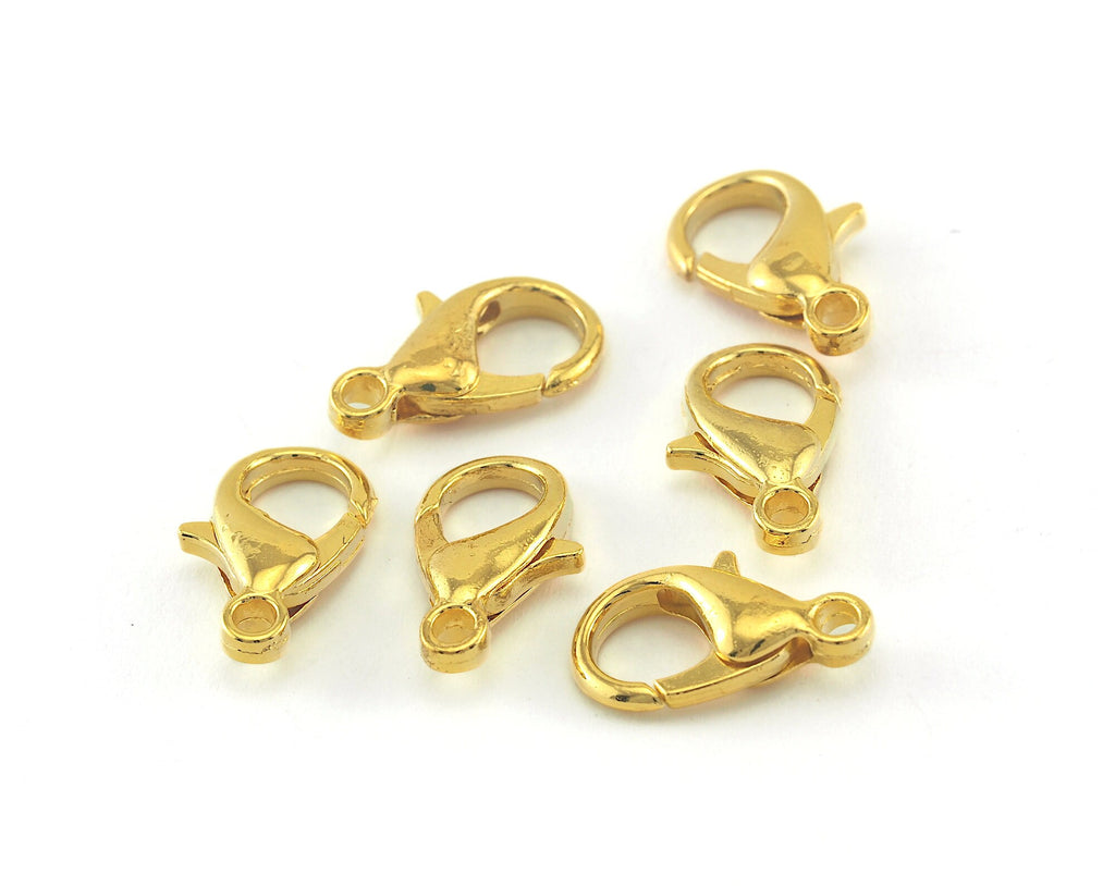 Gold Tone Brass Alloy Lobster Claw Clasps 10x5mm 501 901