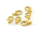 Gold Tone Brass Alloy Lobster Claw Clasps 10x5mm 501 901