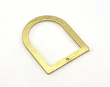 Brushed Gold Plated Semi Circle Rectangle streaked Connector Charms gold plated Brass 35x28mm 0.8mm thickness Findings  OZ3529-220