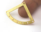 Brushed Gold Plated Triangle brass 27x39mm eight hole charms , findings earring OZ3519-200