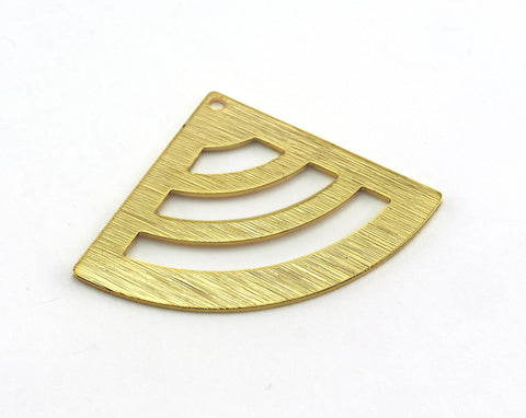 Brushed Gold Plated Textures Triangle brass 27x39mm one hole charms , findings earring OZ3525-300