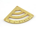 Brushed Gold Plated Textures Triangle brass 27x39mm eight holes charms , findings earring OZ3524-300