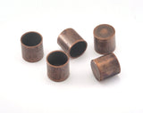 Cord End Caps Antique Copper 8x8mm (7mm inside diameter) Leather Cord Terminator cord  tip ends, ribbon end, ENC7 2416