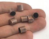 Cord End Caps Antique Copper 8x8mm (7mm inside diameter) Leather Cord Terminator cord  tip ends, ribbon end, ENC7 2416