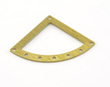 Brushed Triangle textured raw brass 27x39mm eight hole charms , findings earring OZ3519-175