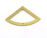 Brushed Triangle textured raw brass 27x39mm two hole charms , findings earring OZ3518-175