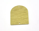Brushed Semi Circle Rectangle 2 holes Charms Raw Brass 28x21mm 0.8mm thickness Findings  OZ3535-360