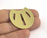 Cut Circle raw brass 35x32mm charms , findings earring oz3538-500
