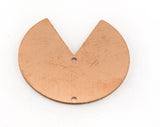 Geometric (Circular Sector) Charms Tag Raw Copper 37mm 0.8mm 2 hole Findings OZ3554-630