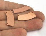 Curved Raw Copper 2 holes 28x12mm connector charms , findings earring oz3558