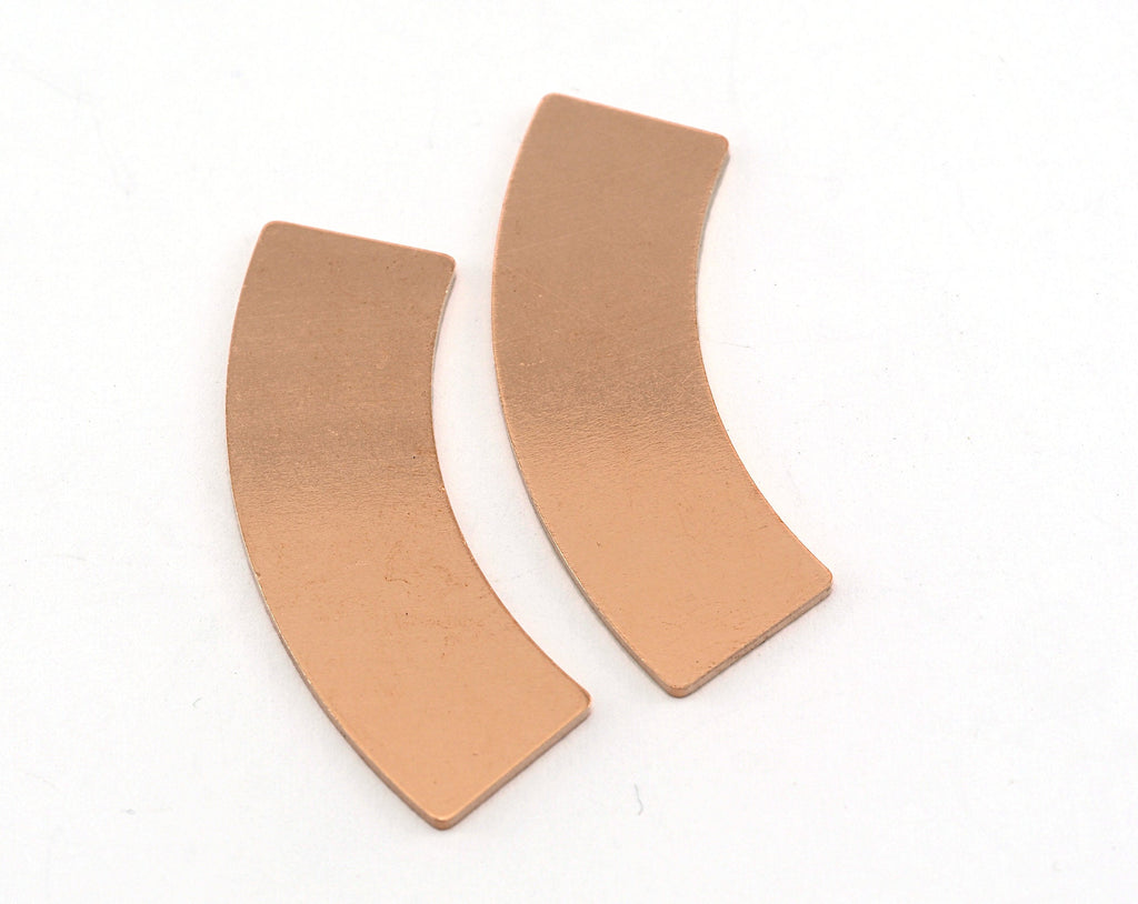 Curved Raw Copper no holes 37x13mm charms , findings earring oz3560