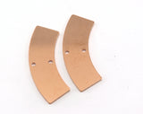 Curved Raw Copper 2 holes 37x13mm charms , findings earring oz3560