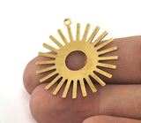Sun Charms 33x30mm 1 hole Raw brass findings OZ3571-150