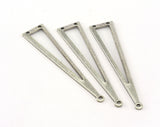 Long Triangle Antique Silver Plated brass 50x11mm (0.8mm thickness) 3 hole charms  findings OZ3579-135