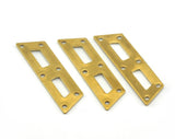 Trapezoid Rectangle 6 hole raw brass 37x10mm connector charms , findings (Optional Holes) OZ3587-180