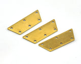 Trapezoid Rectangle 6 hole raw brass 28x10mm connector charms , findings (Optional Holes) OZ3588-160