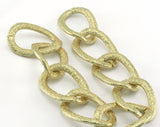 1 mt 3,3 feet 46x33mm Gold anodized Aluminum Textured Chunky Gold chain RAF1-11