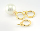 Pearl Holder, Peg upeyes screw eyes, Cup, Gold plated  brass, inner hole 9mm oz675-105